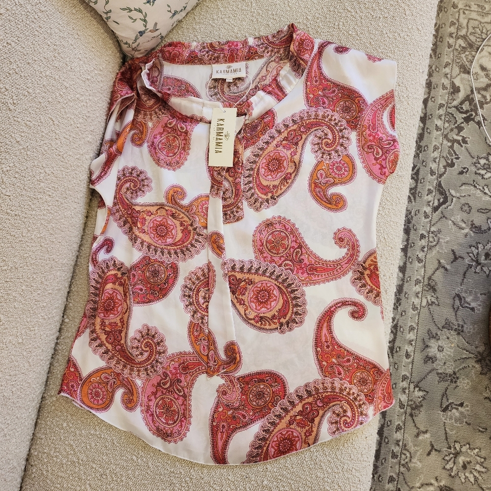 Karmamia Paisley Self Tie Blouse🤍
